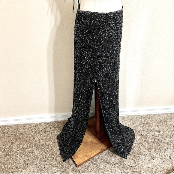 Vintage Andretta Donatello Backless Sequin Beaded Skirt Set Maxi - Picture 8 of 15